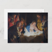Aanbidding van de herders - Honthorst - Kerstmis Feestdagenkaart (Voorkant / Achterkant)