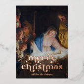 Aanbidding van de herders - Honthorst - Kerstmis Folie Feestdagenkaart (Voorkant)