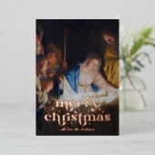 Aanbidding van de herders - Honthorst - Kerstmis Folie Feestdagenkaart (Staand Voorkant)