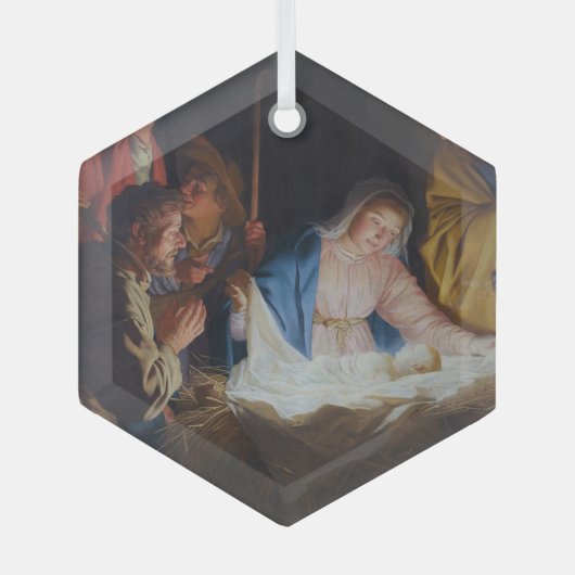 Aanbidding van de herders - Honthorst - Kerstmis Glas Ornament (Voorkant)