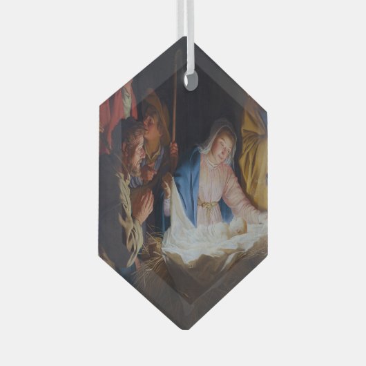 Aanbidding van de herders - Honthorst - Kerstmis Glas Ornament (Voorkant Rechts)