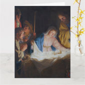 Aanbidding van de herders - Honthorst - Kerstmis Kaart (Gele Bloem)
