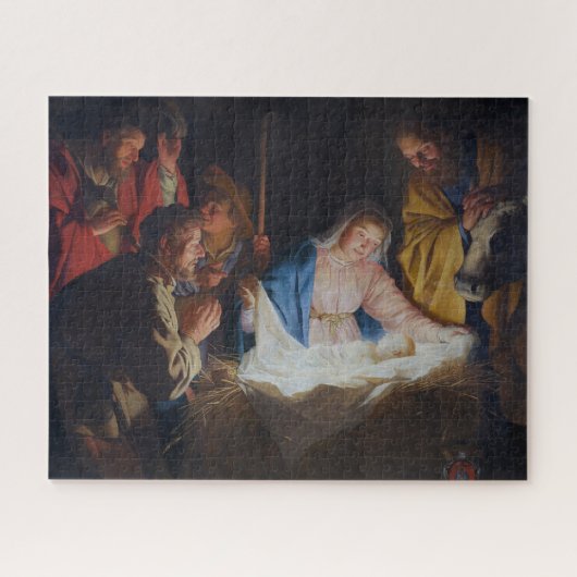 Aanbidding van de herders - Honthorst - Kerstmis Legpuzzel (Horizontaal)
