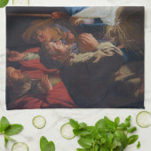 Aanbidding van de herders - Honthorst - Kerstmis Theedoek (Gevouwen)