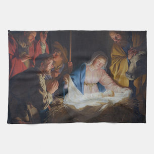 Aanbidding van de herders - Honthorst - Kerstmis Theedoek