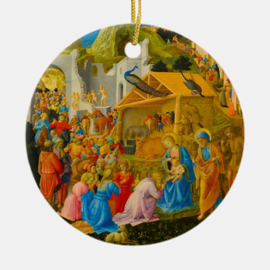 Aanbidding van de Magi Ronde Kerst Ornament (Voorkant)