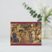 Aanbidding van de Magische Middeleeuwse Kerst Briefkaart (Staand voorkant)