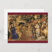 Aanbidding van de Magische Middeleeuwse Kerst Briefkaart (Voorkant / Achterkant)