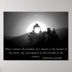 Aanbidding van de Schepper - Mahatma Gandhi Quote Poster