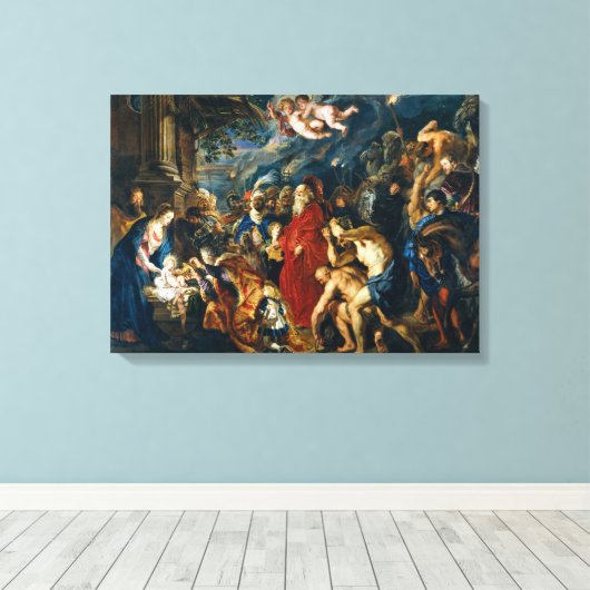 Aanbidding van de wijzen | Peter Paul Rubens | Canvas Afdruk (Insitu (Houten vloer))