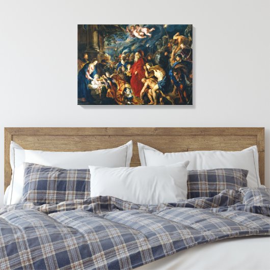 Aanbidding van de wijzen | Peter Paul Rubens | Canvas Afdruk (Insitu (Slaapkamer))