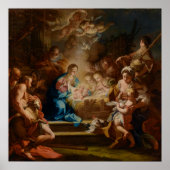 Aanbidding van herders Sebastiano Conca Kerstmis Poster (Voorkant)