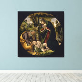 Aanbidding van het Christuskind Botticelli Canvas Afdruk (Insitu (Houten vloer))