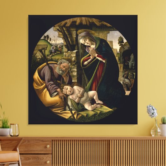 Aanbidding van het Christuskind Botticelli Canvas Afdruk (Insitu (Woonkamer))