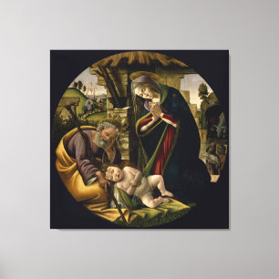 Aanbidding van het Christuskind Botticelli Canvas Afdruk