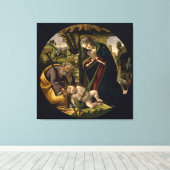 Aanbidding van het Christuskind Botticelli Canvas Afdruk (Insitu (Houten vloer))