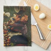 Aanbidding van het Lam door Jan van Eyck Theedoek (Quarter Fold)