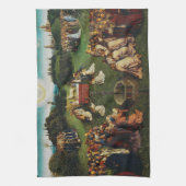 Aanbidding van het Lam door Jan van Eyck Theedoek (Verticaal)