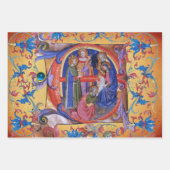 AANBIDDING VAN MAGI EN GEBOORTE Kerstperkament Inpakpapier Vel (Voorkant)