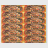 AANBIDDING VAN MAGI / GEBOORTE KERSTGROETEN CADEAUPAPIER (Vlak)