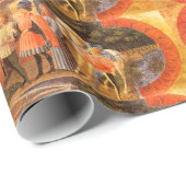 AANBIDDING VAN MAGI / GEBOORTE KERSTGROETEN CADEAUPAPIER (Rol Hoek)