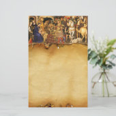 AANBIDDING VAN MAGI, Geboorte Kerstmis Perkament Briefpapier (Staand voorkant)