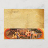 AANBIDDING VAN MAGI, GOUDEN BLOEMEN KERSTPERKAMENT FEESTDAGENKAART (Achterkant)