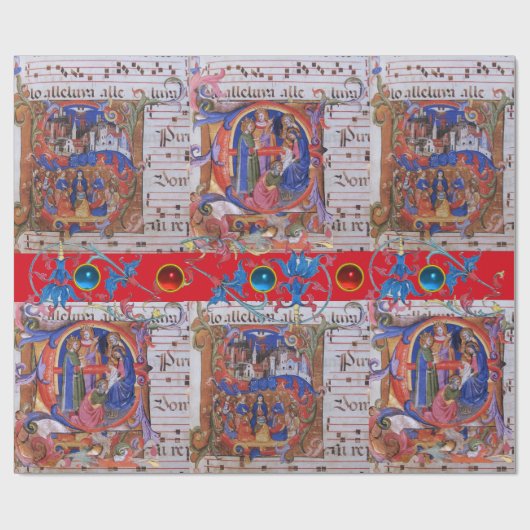 AANBIDDING VAN MAGI KOORMUZIEK KERSTPERKAMENT CADEAUPAPIER (Vlak)