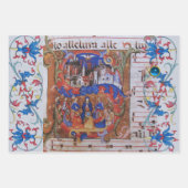 AANBIDDING VAN MAGI Middeleeuwse Miniaturen, Kerst Inpakpapier Vel (Voorkant)