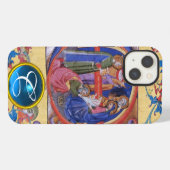 AANBIDDING VAN WIJZEN KERST PARCHMENT MONOGRAM iPhone HOESJE (Achterkant horizontaal)