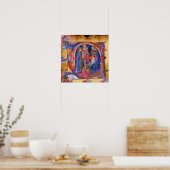 AANBIDDING VAN WIJZEN KERST PERKAMENT MONOGRAM POSTER (Keuken)