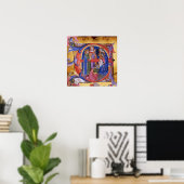 AANBIDDING VAN WIJZEN KERST PERKAMENT MONOGRAM POSTER (Thuiskantoor)