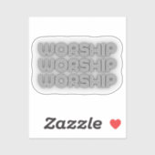 Aanbiddingstekst in grijs sticker (Vel)