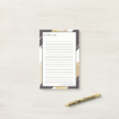 Aanbieden - Goud en zwart, moderne penseelstreken Post-it® Notes (Op bureau)