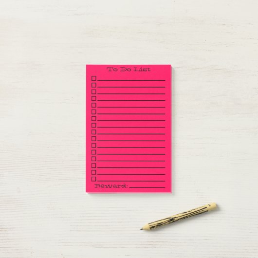 Aanbieden | Rood/roze Post-it® Notes (Op bureau)