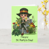 Aanbiedend St. Patrick van de hoed Ontwerp Kaart (Gele Bloem)