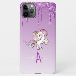 Aanbieding Budget Persoonlijke Eenhoorn Paarse Gli iPhone 11Pro Max Hoesje