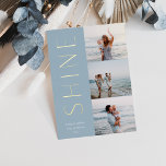 Aanbieding | Modern 3 Foto Collage Hanukkah Folie Feestdagenkaart<br><div class="desc">Een chic en elegant Hanukkah kaartontwerp met drie foto's die rechts in een verticale lay-out worden uitgelijnd. "Shine" staat naast je foto in een modern soort gouden folie. Pas uw persoonlijke familienaam aan met de aangepaste Hanukkah-groet hieronder voor de perfecte afwerking van deze coole,  minimalistische vakantiefoto-kaarten.</div>