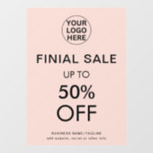 Aanbieding uiteindelijke verkoop speciale korting raamsticker (Vel)