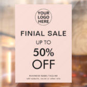 Aanbieding Uitverkoop Blush Roze Raamsticker (Vel 2)