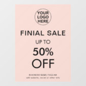 Aanbieding Uitverkoop Blush Roze Raamsticker (Vel)