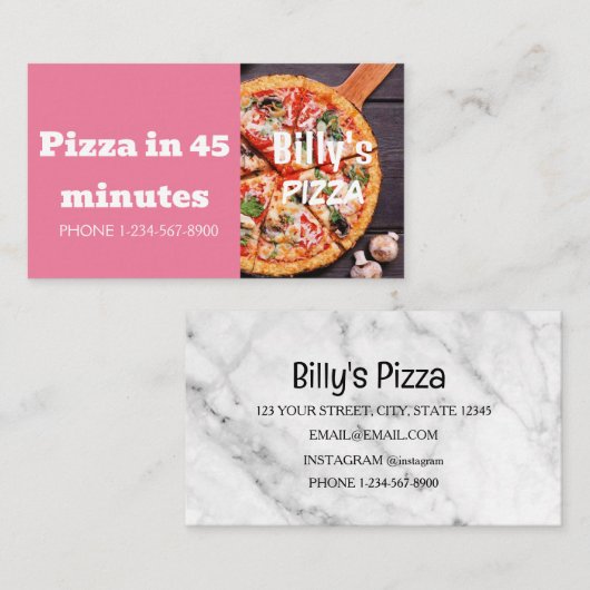 Aanbieding voor korting op levering via Pizza Visitekaartje (Voorkant / Achterkant)