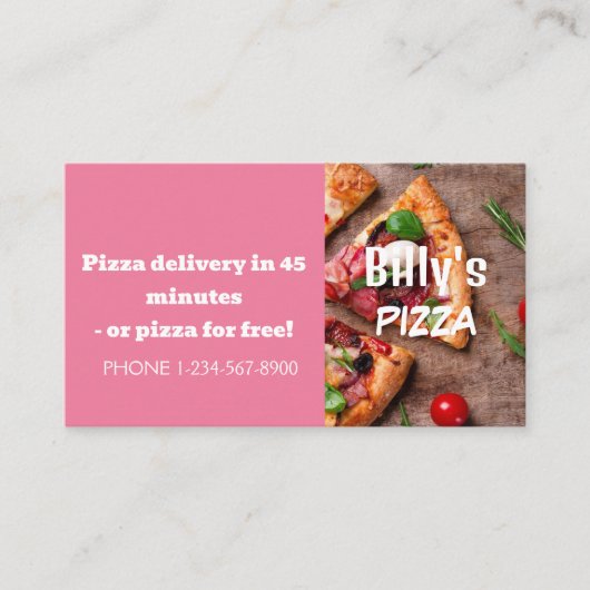 Aanbieding voor korting op levering via Pizza Visitekaartje (Voorkant)