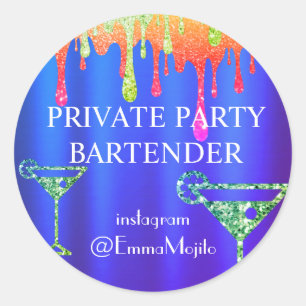 Aanbieding voor privépersoon barman klassieke rond ronde sticker