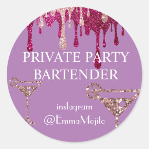 Aanbieding voor privépersoon barman klassieke rond ronde sticker