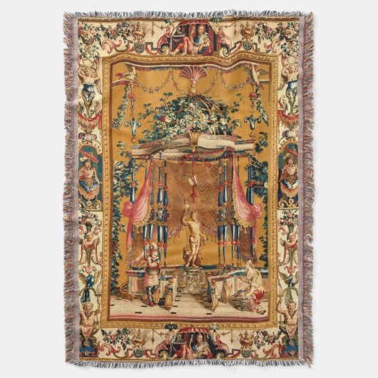 Aanbod aan Bacchus Antiek Franse Tapestry Print Deken (Voorkant Verticaal)