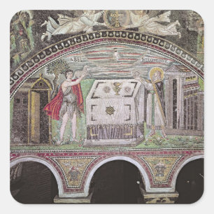 Aanbod van Abel en Melchisedech op Altar Vierkante Sticker