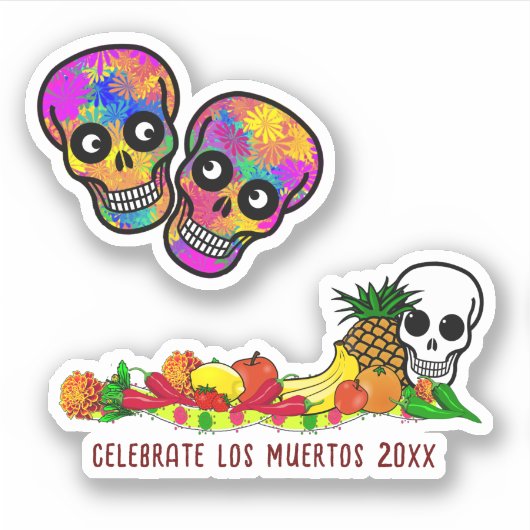 Aanbod voor Dia de Los Muertos Sticker (Voorkant)