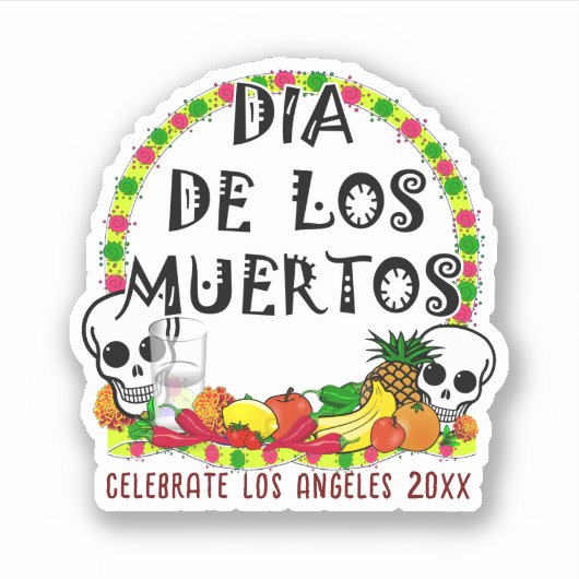 Aanbod voor Dia de Los Muertos Sticker (Voorkant)