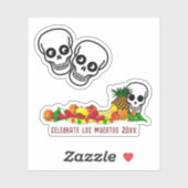 Aanbod voor Dia de Los Muertos Sticker (Vel)